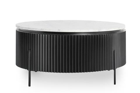 ELLERY MARBLE-METAL ROUND COFFEE TABLE