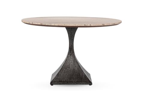 BENEDICT TRAVERTINE-STONE ROUND DINING TABLE